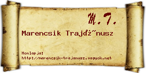 Marencsik Trajánusz névjegykártya
